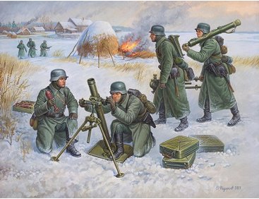1/72 Ger 80-mm Mortar w/Crew (Winter Unif.) - NO GLUE