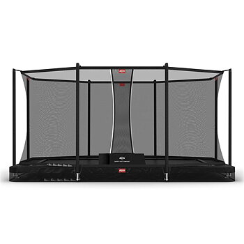 Studsmatta BERG Inground ULTIM Favorit Svart 410x250 AirFlow rektangulär + skyddsnät Comfort