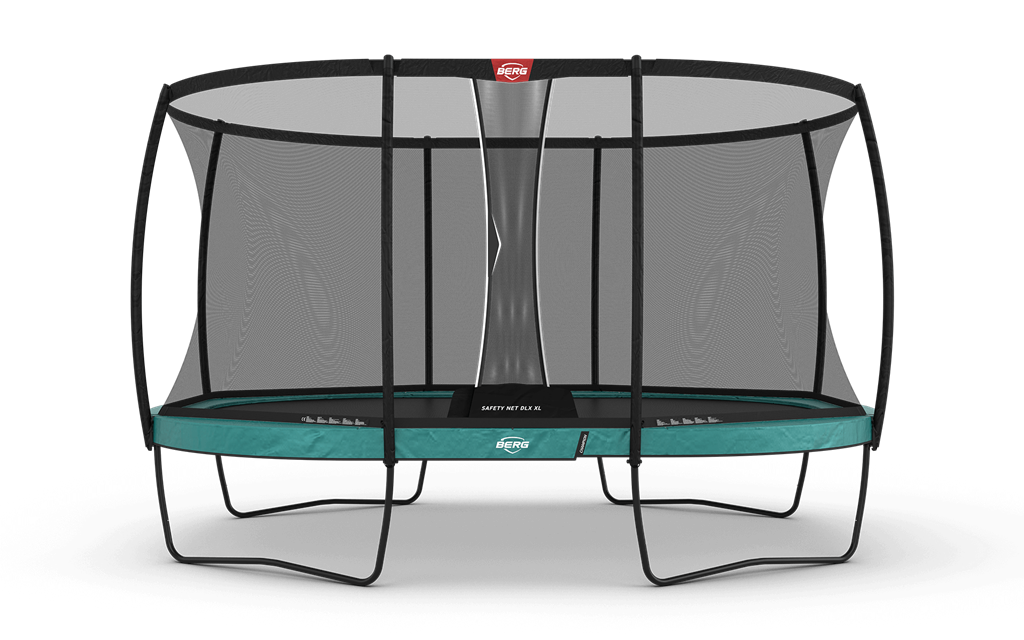 Studsmatta BERG Grand Champion Gron 520x345 oval Airflow skyddsnat DLX XL Lekute