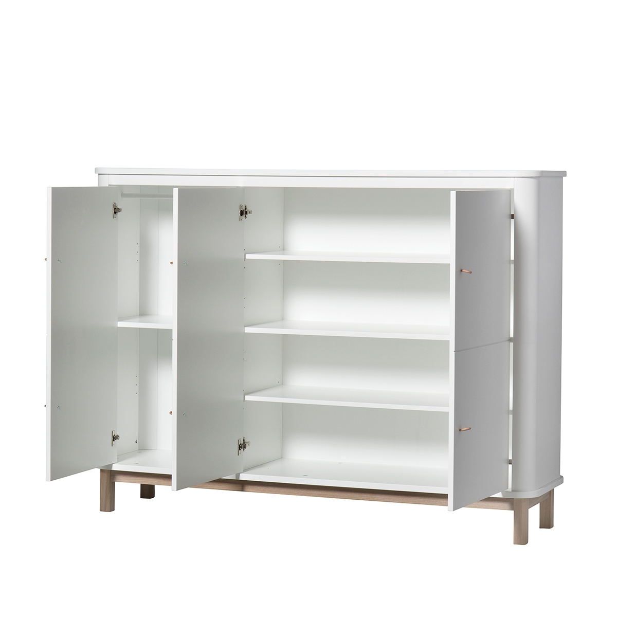 Wood multiskåp garderob vit/ek Oliver Furniture  - 5