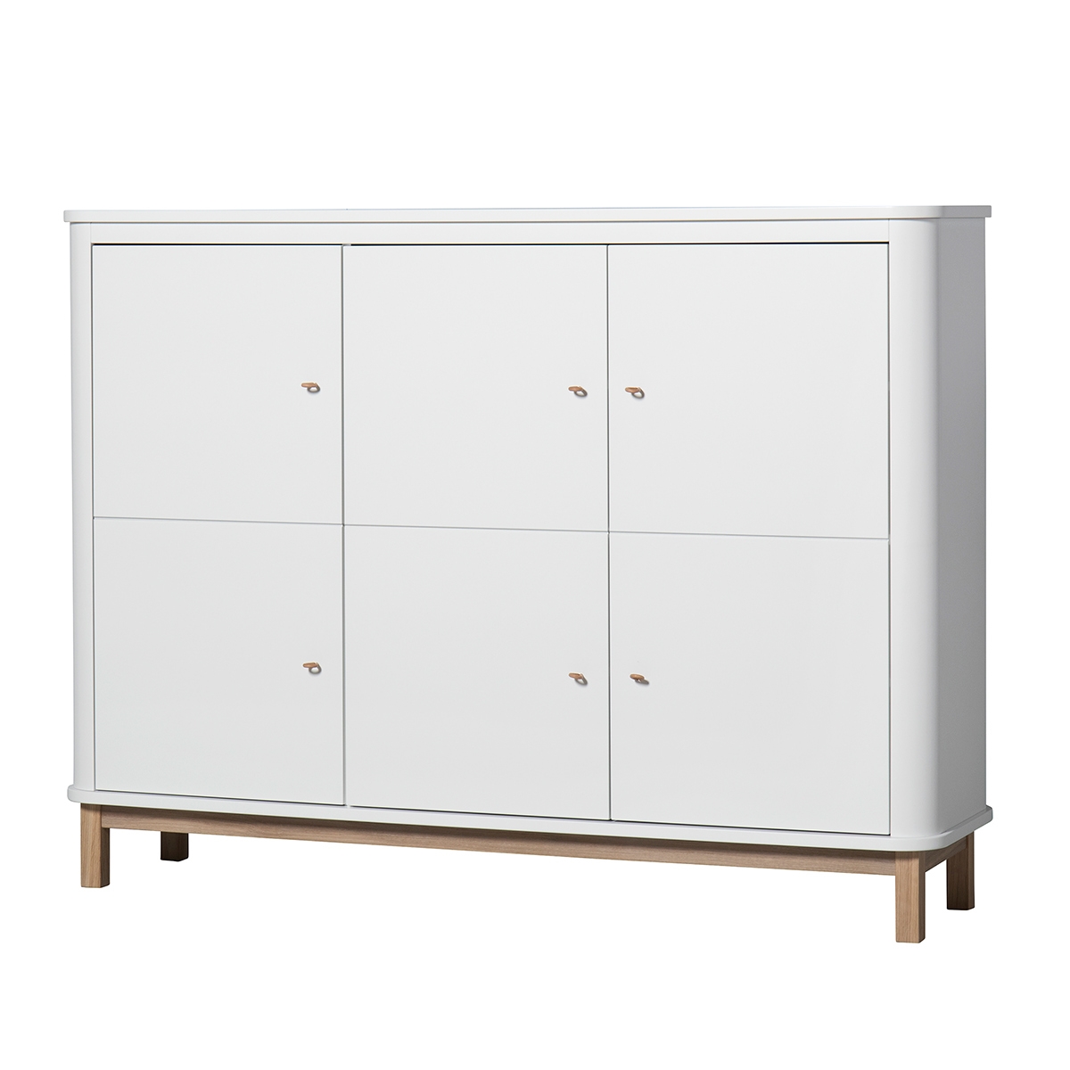Wood multiskåp garderob vit/ek Oliver Furniture  - 4