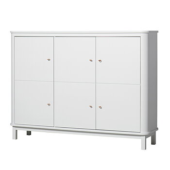 Wood multiskåp garderob vit/vit Oliver Furniture 