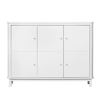 Wood multiskåp garderob vit/vit Oliver Furniture 
