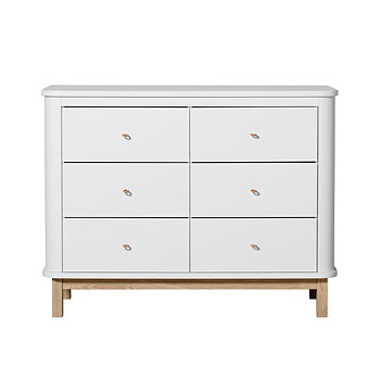 Byrå Wood vit/ek Oliver Furniture 