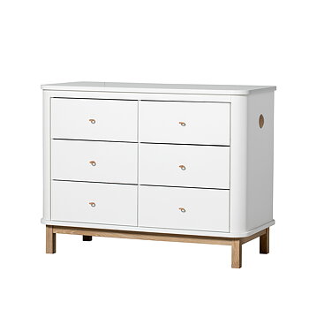 Byrå Wood vit/ek Oliver Furniture 