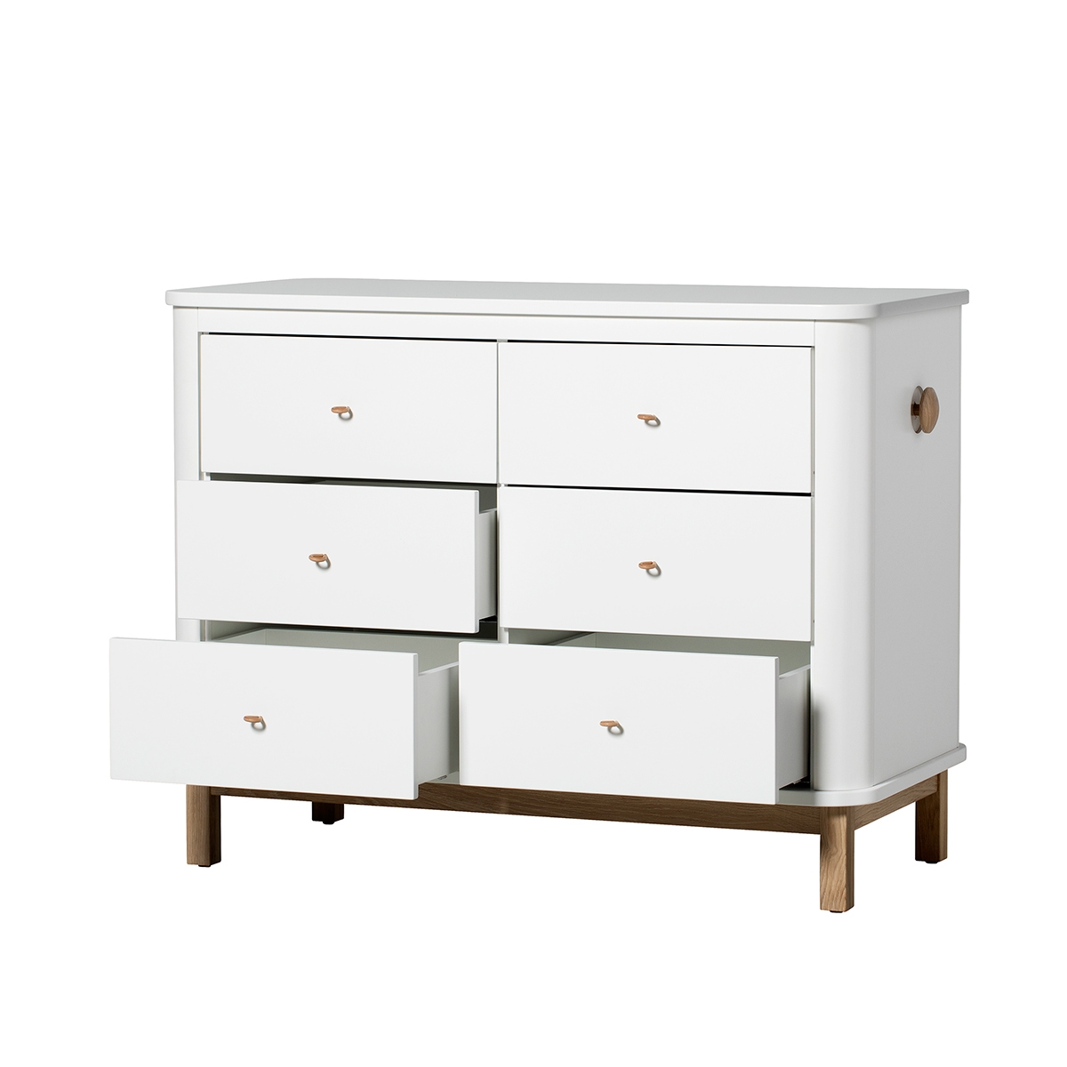 Byrå Wood vit/ek Oliver Furniture  - 3