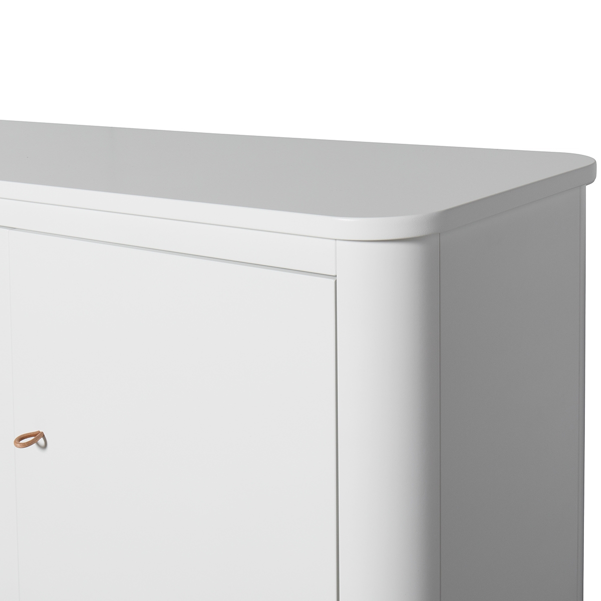 Byrå Wood 6 lådor läder vit / vit Oliver Furniture  - 3