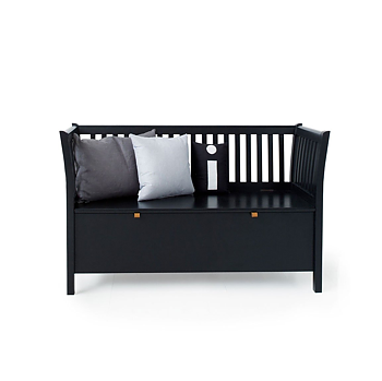 Oliver Furniture Kökssoffa / liten svart slagbänk 131cm