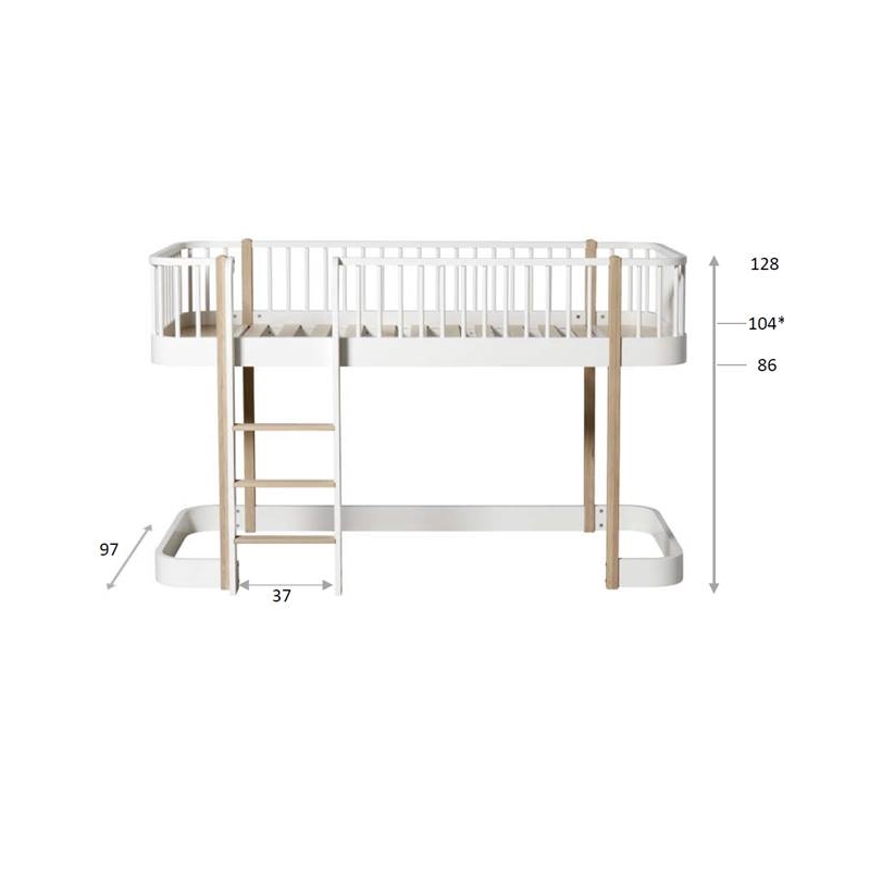 Halvhög Loftsäng Wood Collection Oliver Furniture - 8