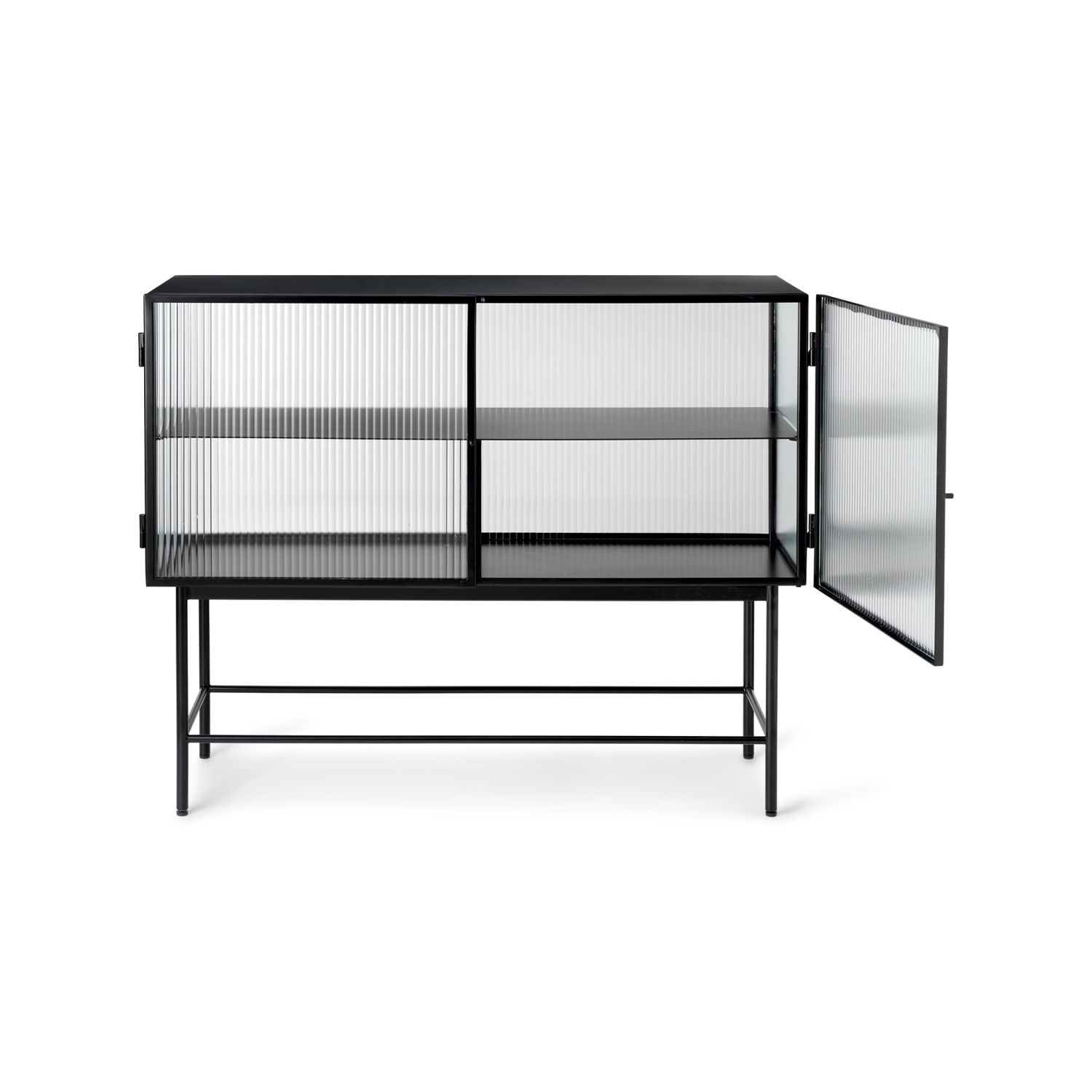 Haze Sideboard Linjerat glas Black Ferm Living - 3