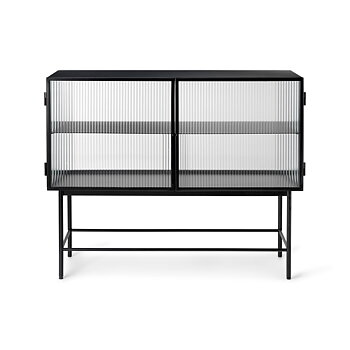 Haze Sideboard Linjerat glas Black Ferm Living