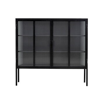 Vitrinskåp Sideboard dubbel svart, Nordal