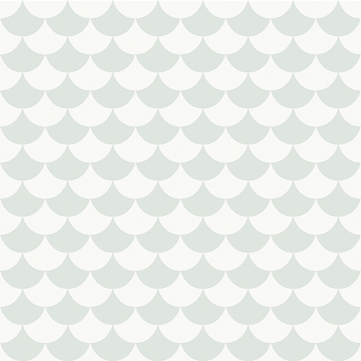 Tapet Waves - Dusty light aqua Littlephant