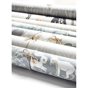 Tapet Fairytale fox - Dusty blue Littlephant