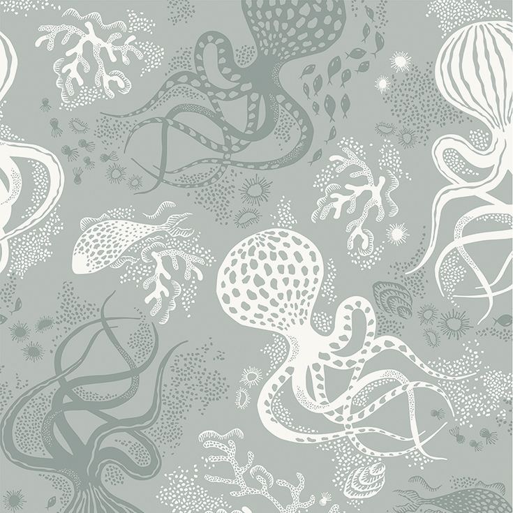 Tapet Aquatic - Dusty aqua Littlephant