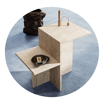 Distinct Side Table Travertine, Ferm Living