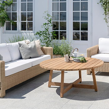 Victor runt loungebord 120 teak Exterior Sika-design