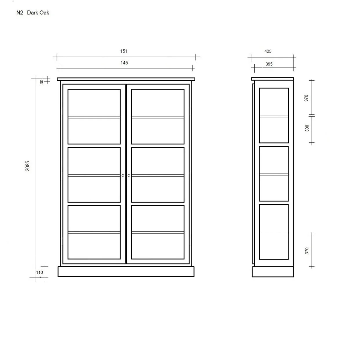 Vitrinskåp Modell N2 Dark Oak  Lindebjerg Design - 9