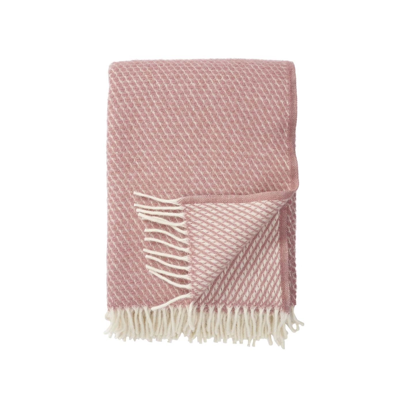 Rosa ullpläd VELVET lammull, Klippan Yllefabrik