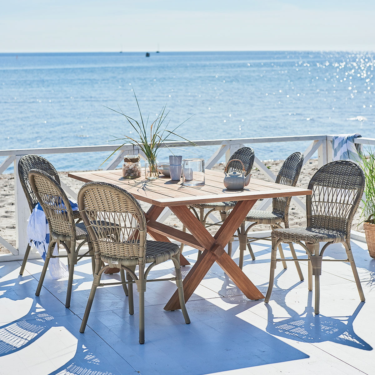 Teakbord Colonial 100 x 200 cm Sika-Design - 8