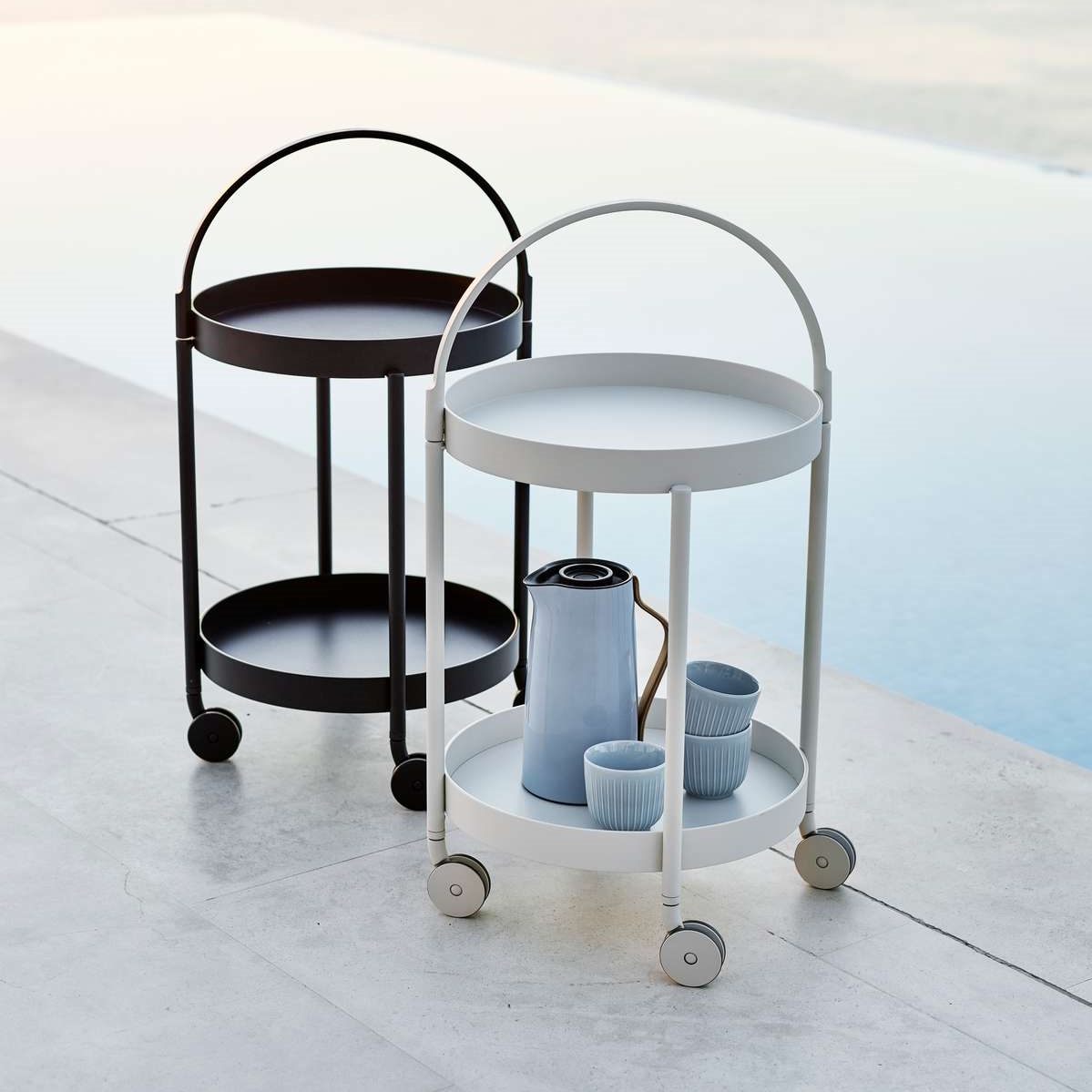 Severingsvagn utomhus Roll trolley vit Cane-line - 3