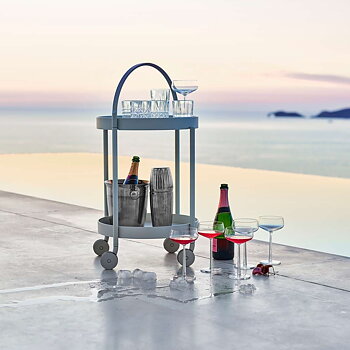 Severingsvagn utomhus Roll trolley vit Cane-line