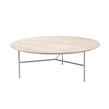  TRIBECA soffbord 110 cm ljus ek / krom Mavis 
