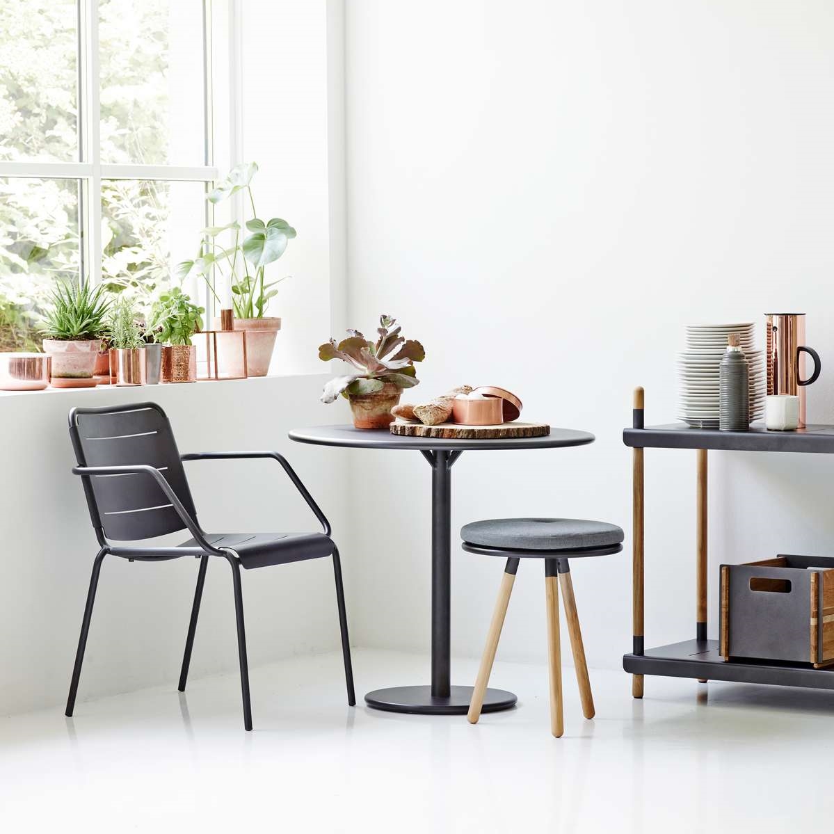 Cafébord GO Ø 80 cm lavagrå, Cane-line - 2