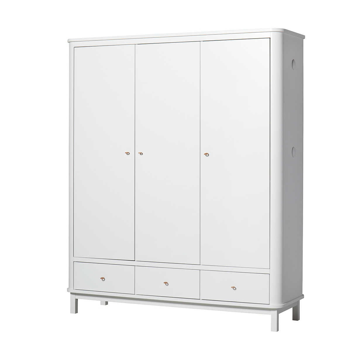Garderobeskab 3 døre Wood hvid/hvid Oliver Furniture - 2