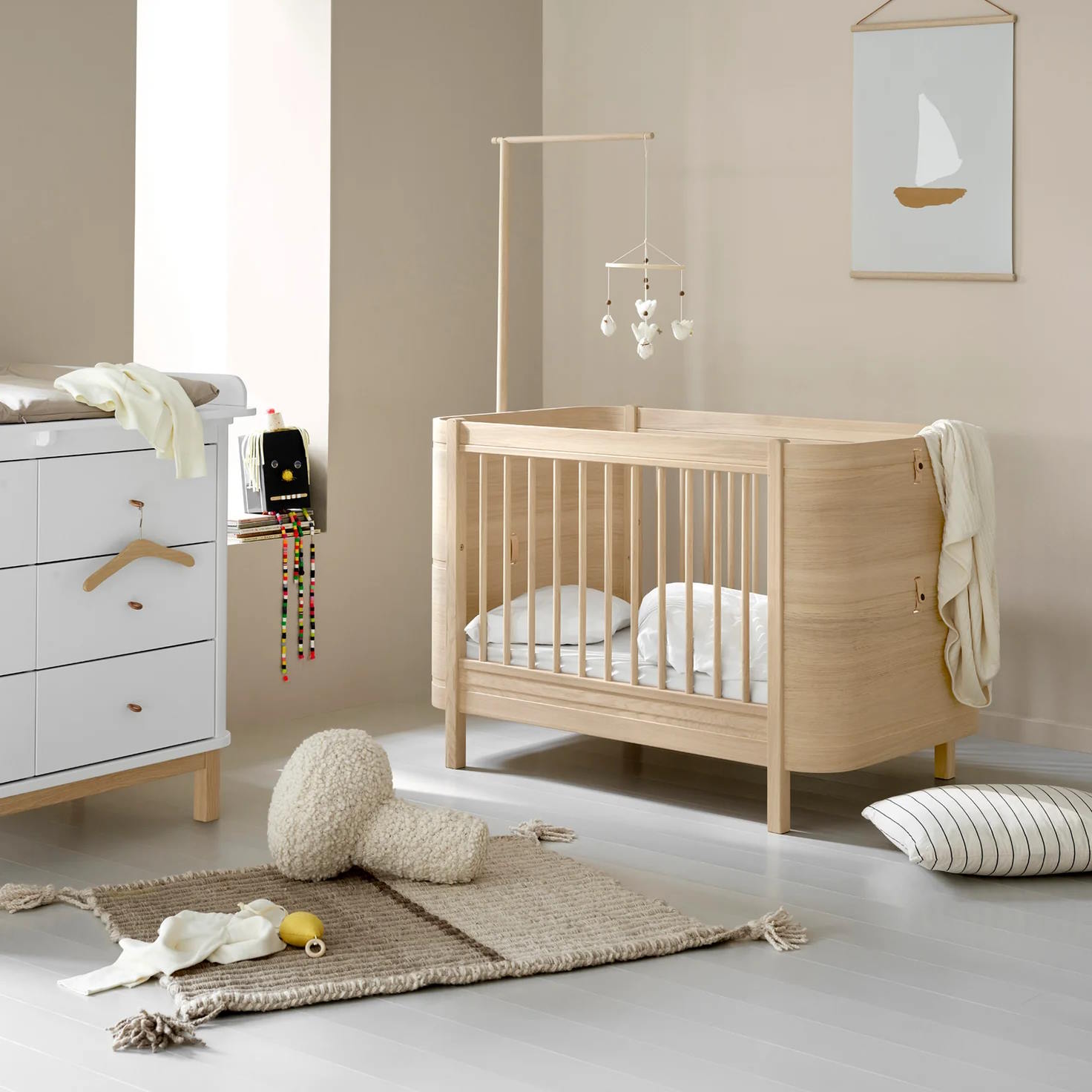 Spjälsäng Wood Mini+ ink. Juniorkit Ek Oliver Furniture - 2