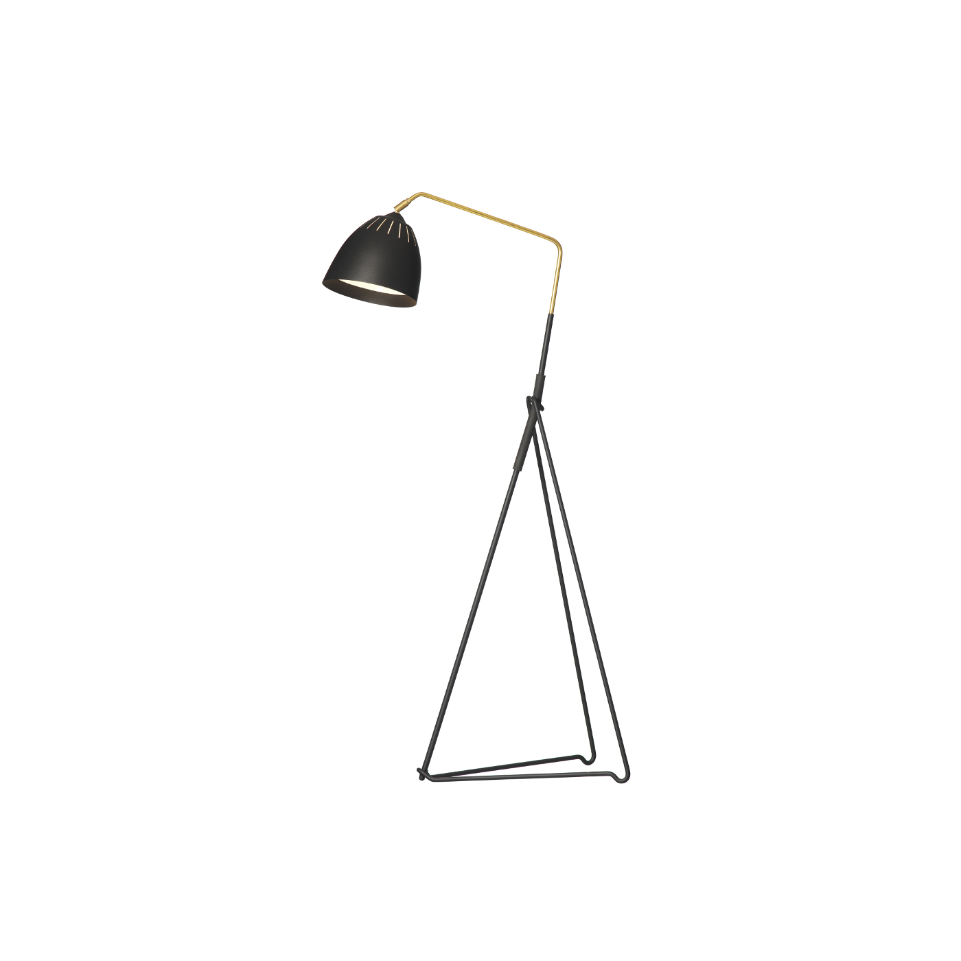 LEAN golvlampa Svart struktur/rå mässing Örsjö Belysning