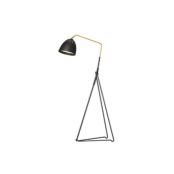 LEAN golvlampa Svart struktur/rå mässing Örsjö Belysning
