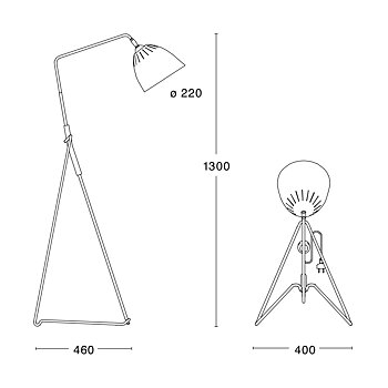 LEAN golvlampa Svart struktur/rå mässing Örsjö Belysning