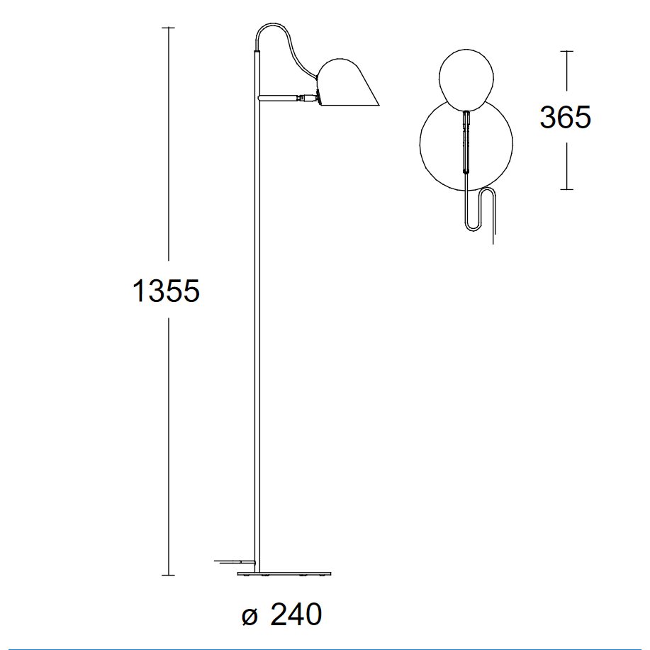 Golvlampa STRECK Varmgrå/Mässing Örsjö belysning - 2