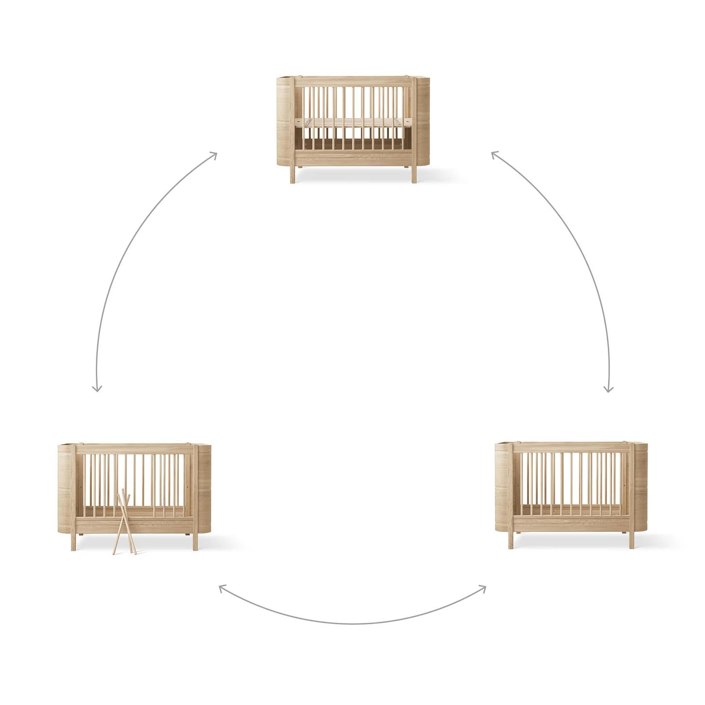 Spjälsäng Wood Mini+ Ek Oliver Furniture - 5