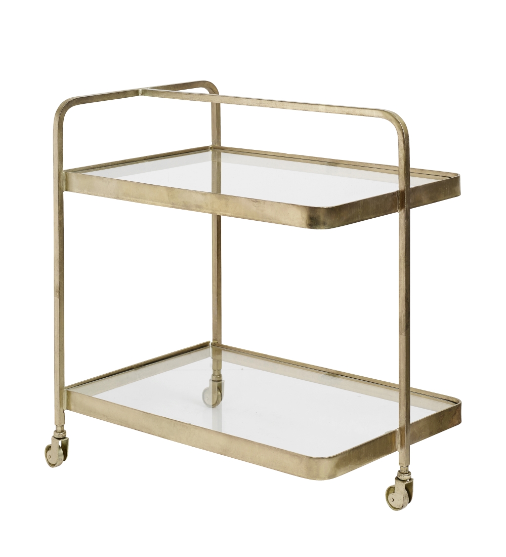 Drikkevarevogn TROLLEY messing glas Nordal