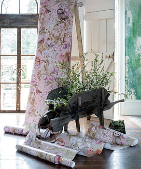 Tapet Woodlands Taupe Grey Fleur Harris