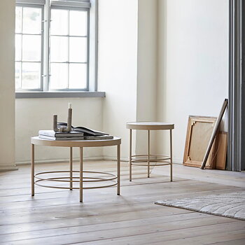 Runt soffbord marmor sand Nordal