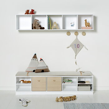 Wood horisontal hylla 5 x 1 vägghängd Oliver Furniture 