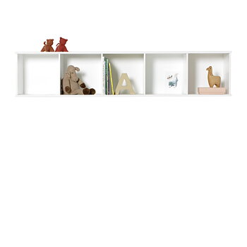 Wood horisontal hylla 5 x 1 vägghängd Oliver Furniture 