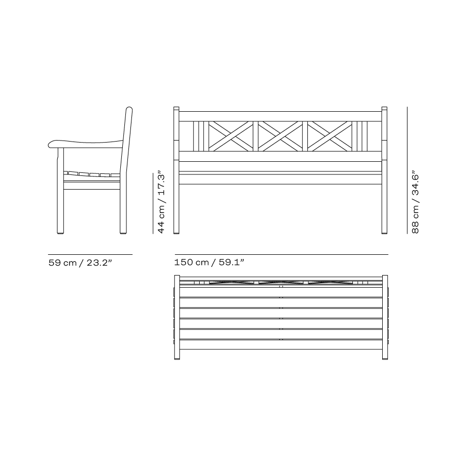 SKAGEN BENCH Trädgårdssoffa Fritz Hansen - 6