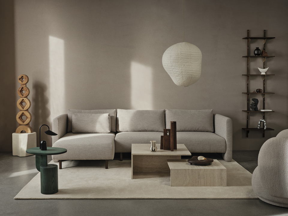 Dase Chaise Longue L Soft Bouclé Ferm Living - 2