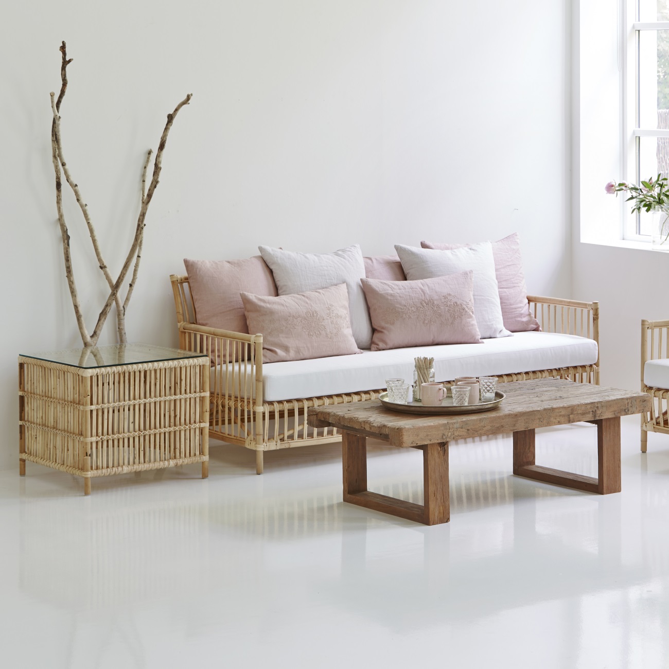 Caroline 3-sits soffa Natur rotting Sika-Design - 3