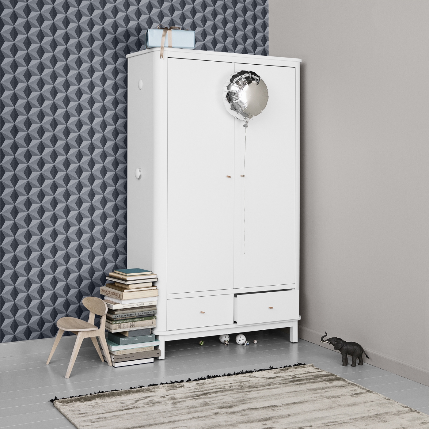 Barnbord PingPong Wood vit/ek Oliver Furniture  - 5