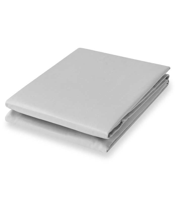 Kuvertlakan 90 x 200 ljusgrå percale Värnamo of Sweden