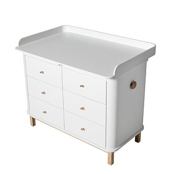 Byrå Wood stor skötbädd vit / ek Oliver Furniture 