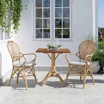 Cafébord NICOLE 75 cm teak/natur Sika-Design