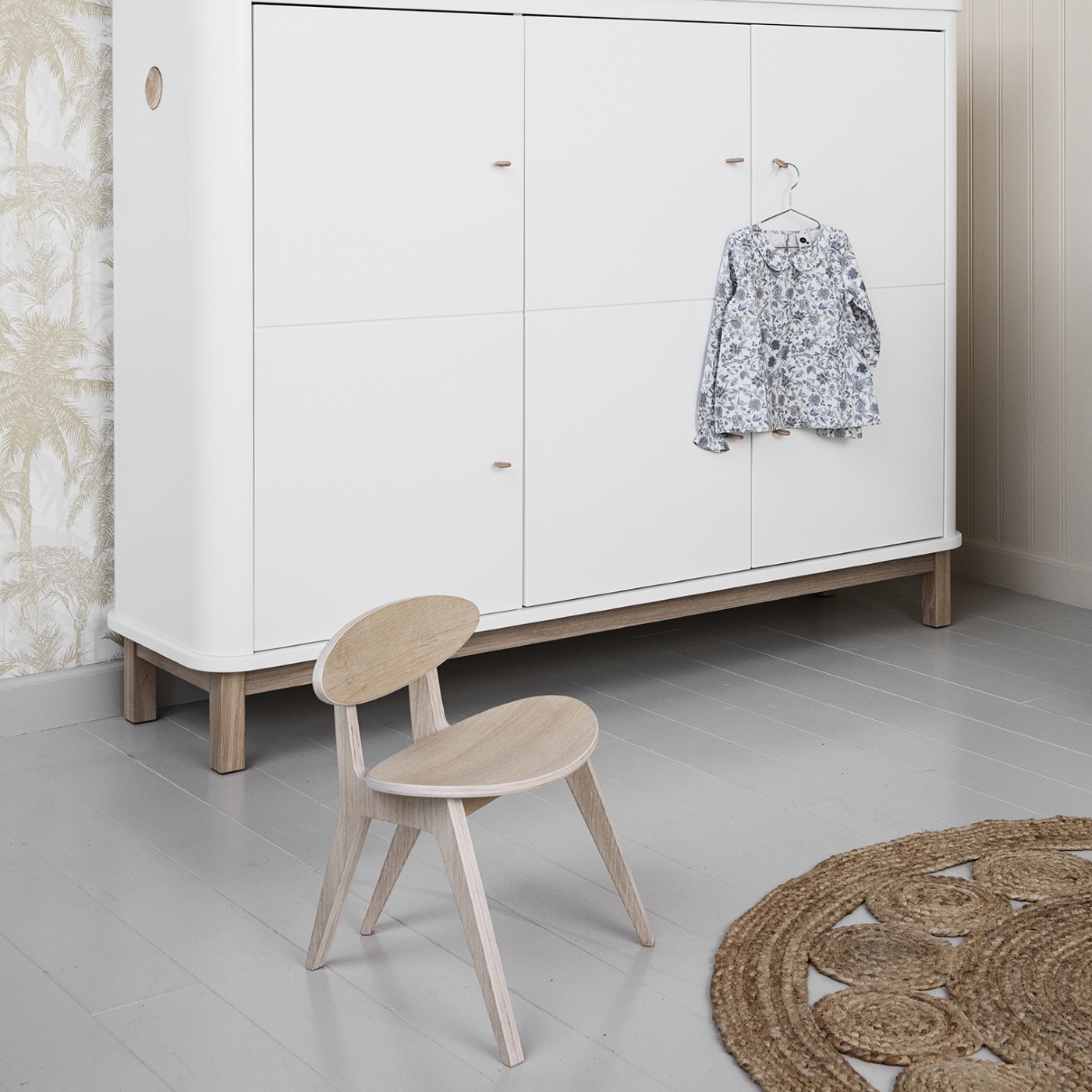 Barnstol PingPong Wood vit/ek Oliver Furniture  - 5