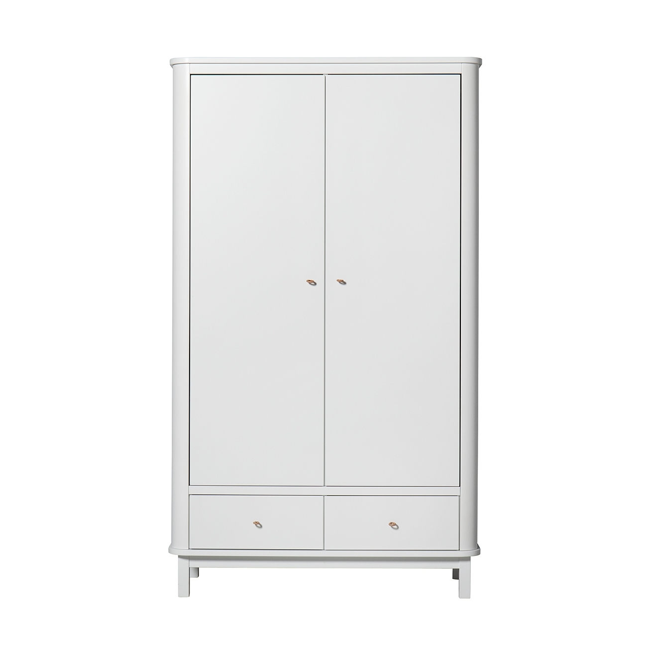 Garderob 2 dörrar Wood vit / vit Oliver Furniture 