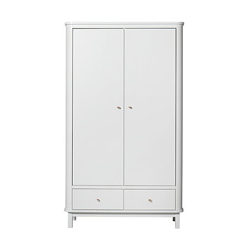 Garderob 2 dörrar Wood vit / vit Oliver Furniture 